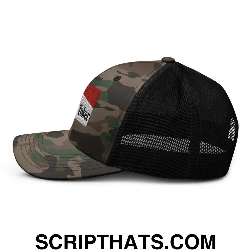 Midnight Toker Camo Trucker Hat Camo Black