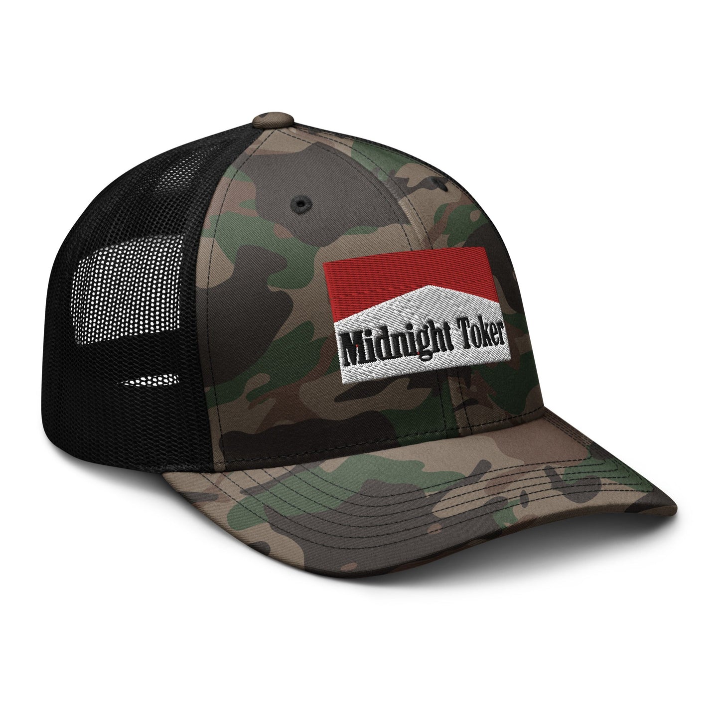 Midnight Toker Camo Trucker Hat Camo Black