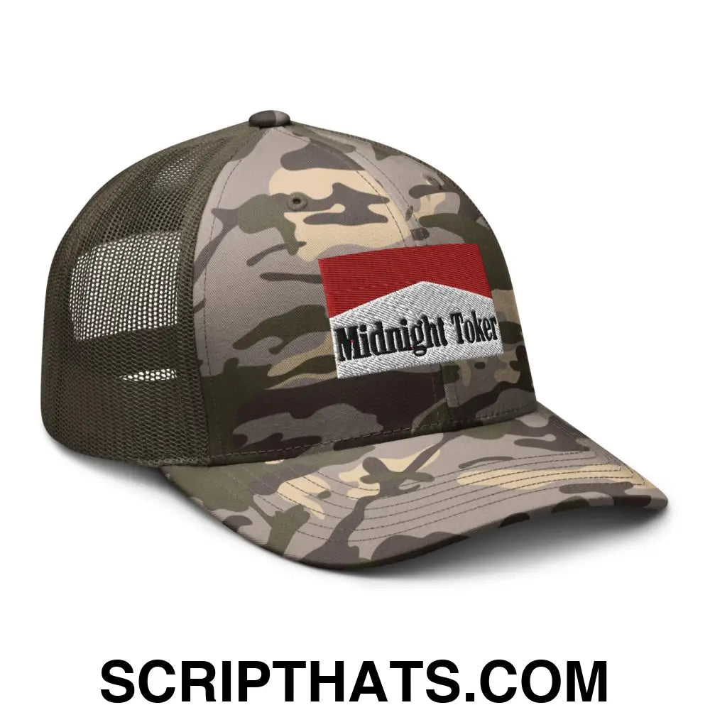 Midnight Toker Camo Trucker Hat Camo Olive