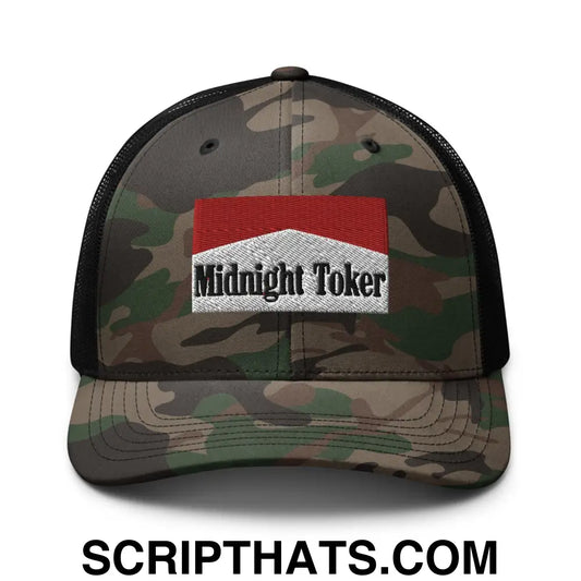 Midnight Toker Camo Trucker Hat Camo Black