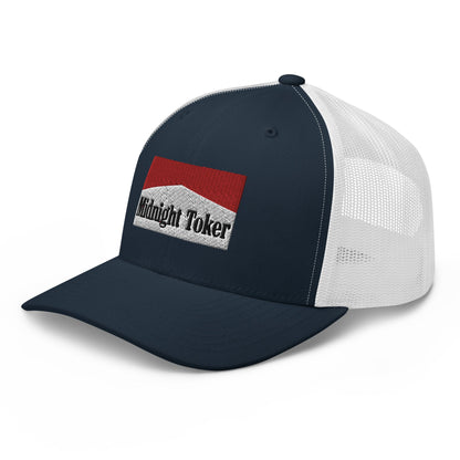 Midnight Toker Retro Trucker Hat Navy White