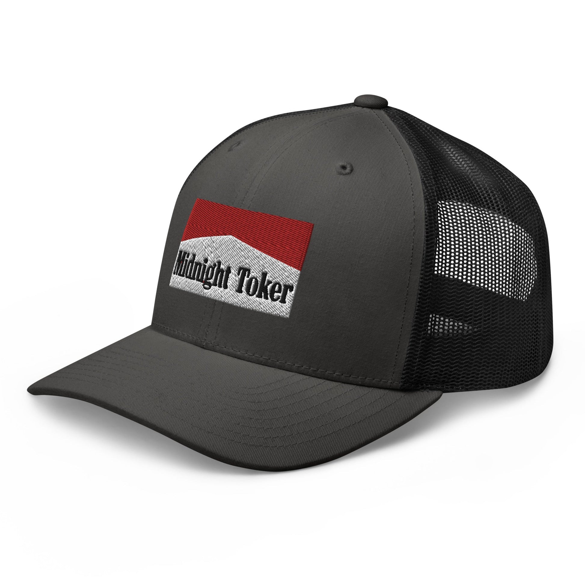 Midnight Toker Retro Trucker Hat Charcoal Black