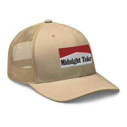 Midnight Toker Retro Trucker Hat Khaki