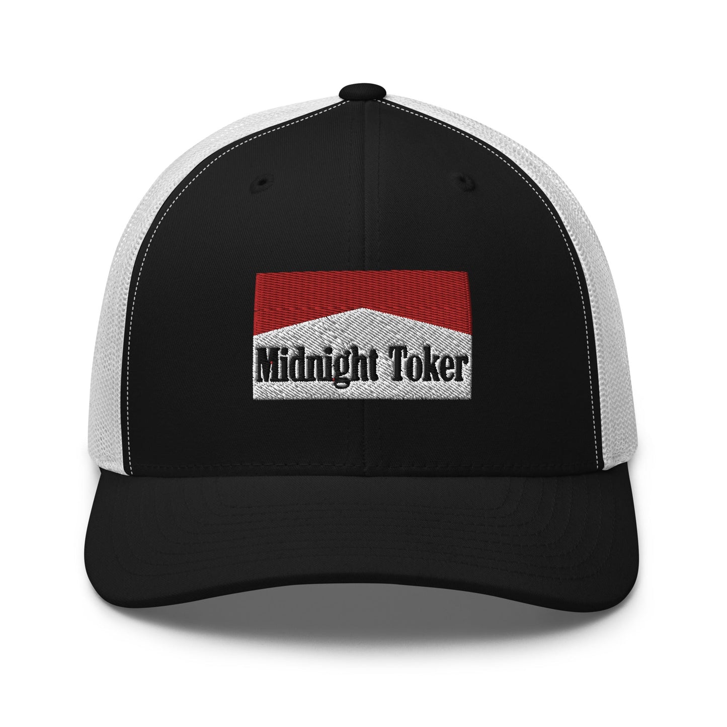 Midnight Toker Retro Trucker Hat Black White