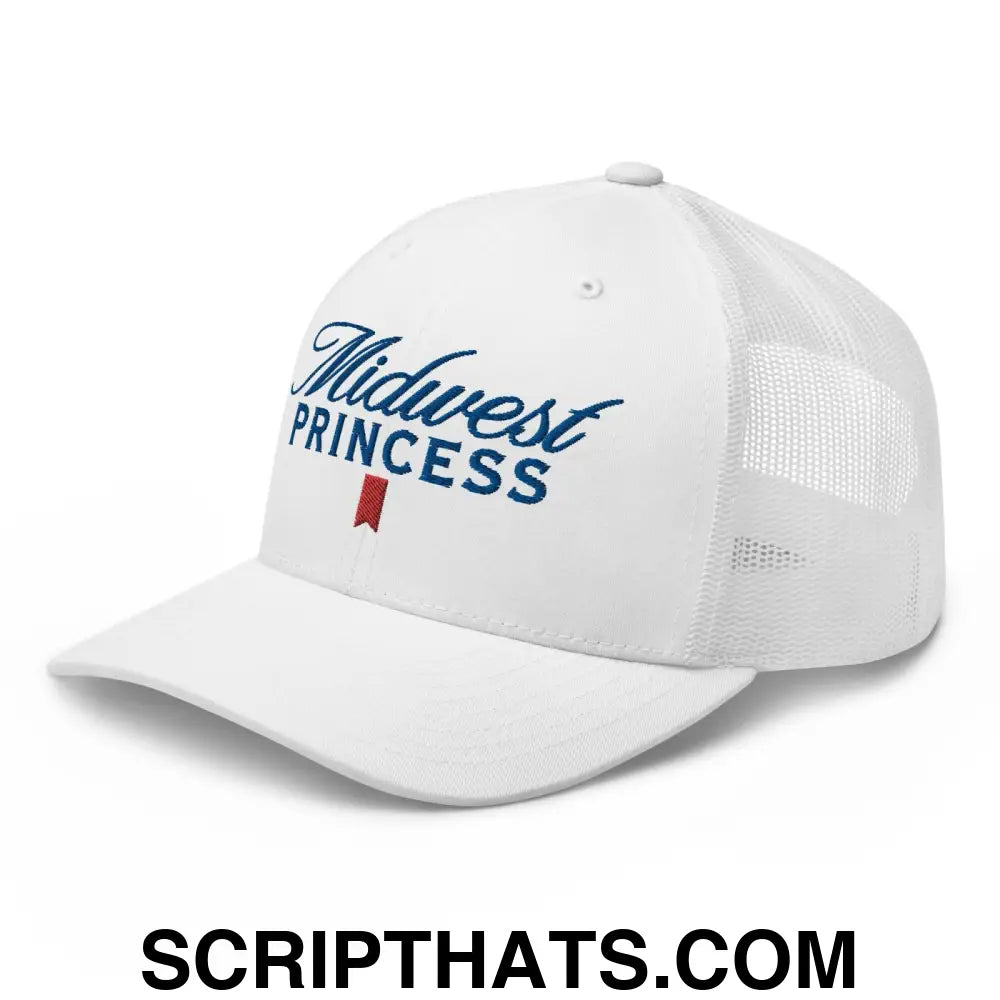 Midwest Princess Parody Retro Trucker Hat White