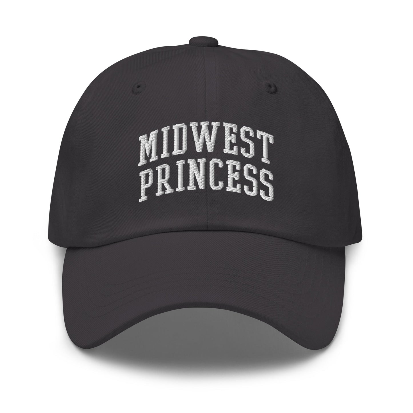 Midwest Princess Varsity Letterman Block Dad Hat Dark Grey