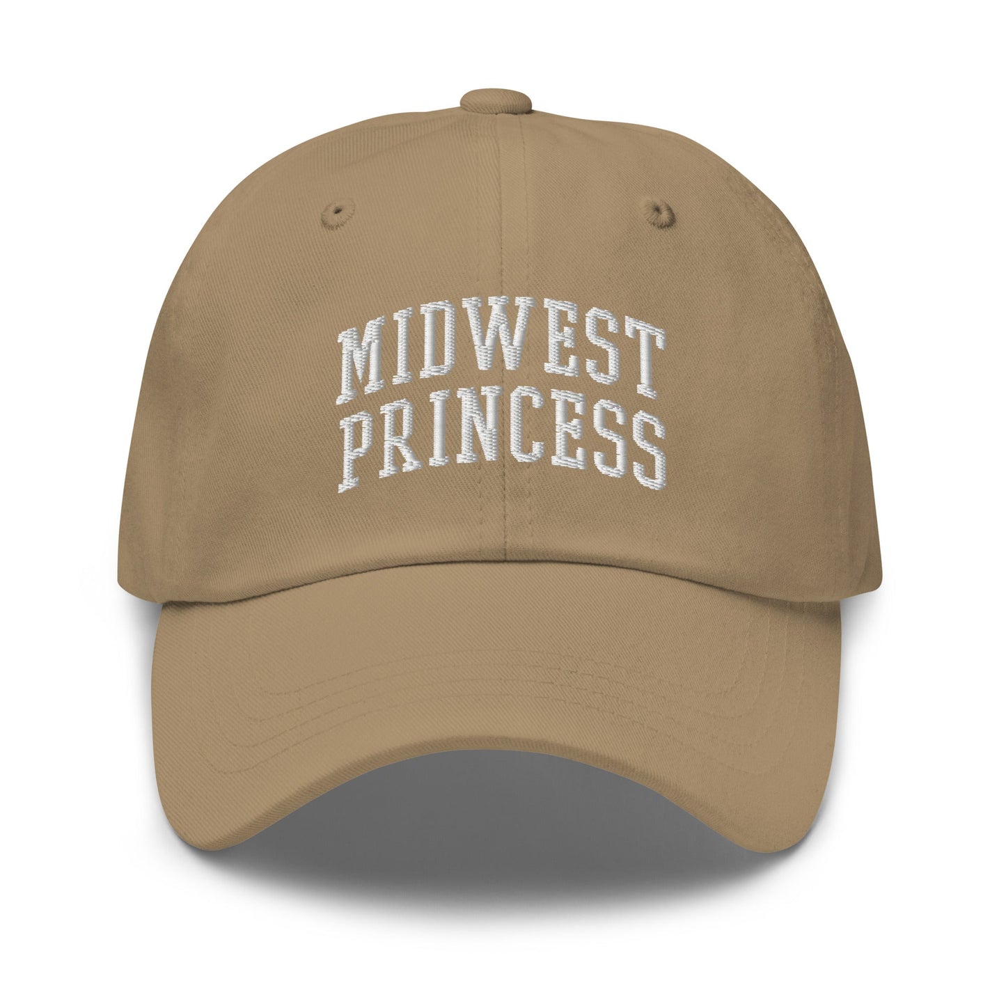 Midwest Princess Varsity Letterman Block Dad Hat Khaki