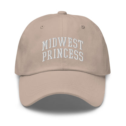 Midwest Princess Varsity Letterman Block Dad Hat Stone