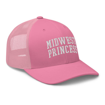 Midwest Princess Varsity Letterman Block Retro Trucker Hat Pink