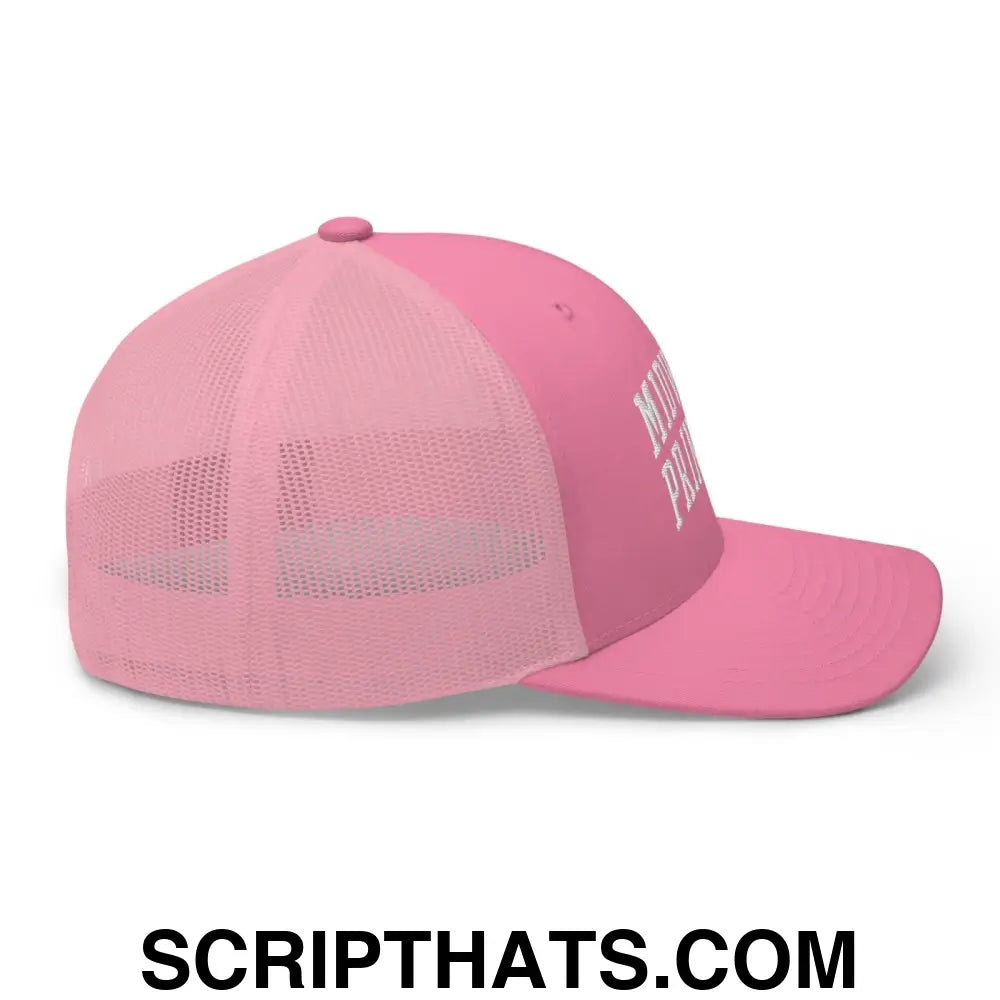 Midwest Princess Varsity Letterman Block Retro Trucker Hat Pink