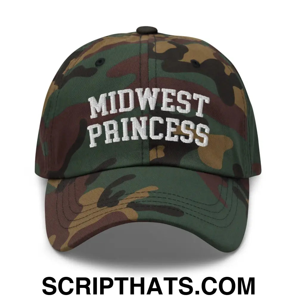 Midwest Princess Varsity Letterman Dad Hat Green Camo