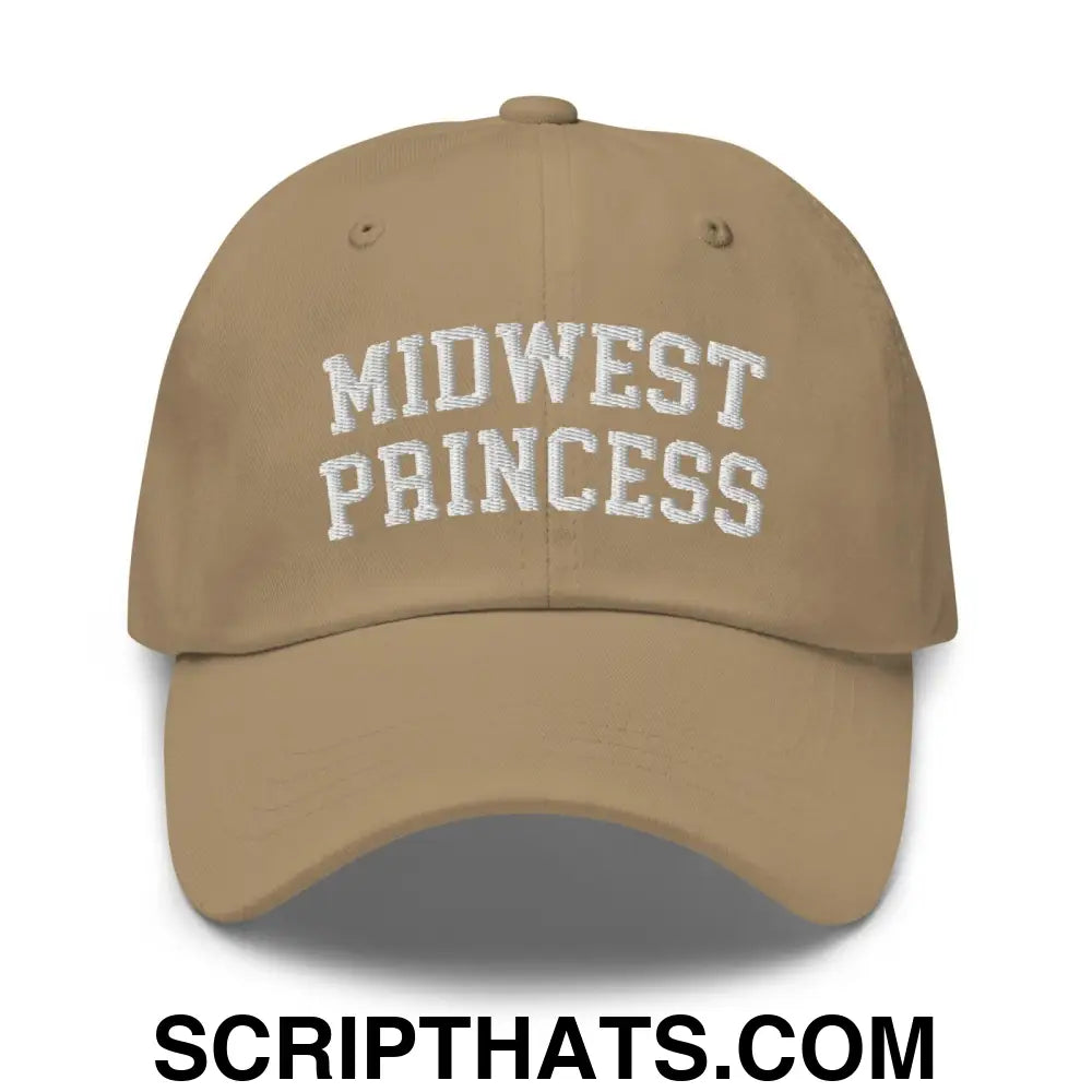 Midwest Princess Varsity Letterman Dad Hat Khaki