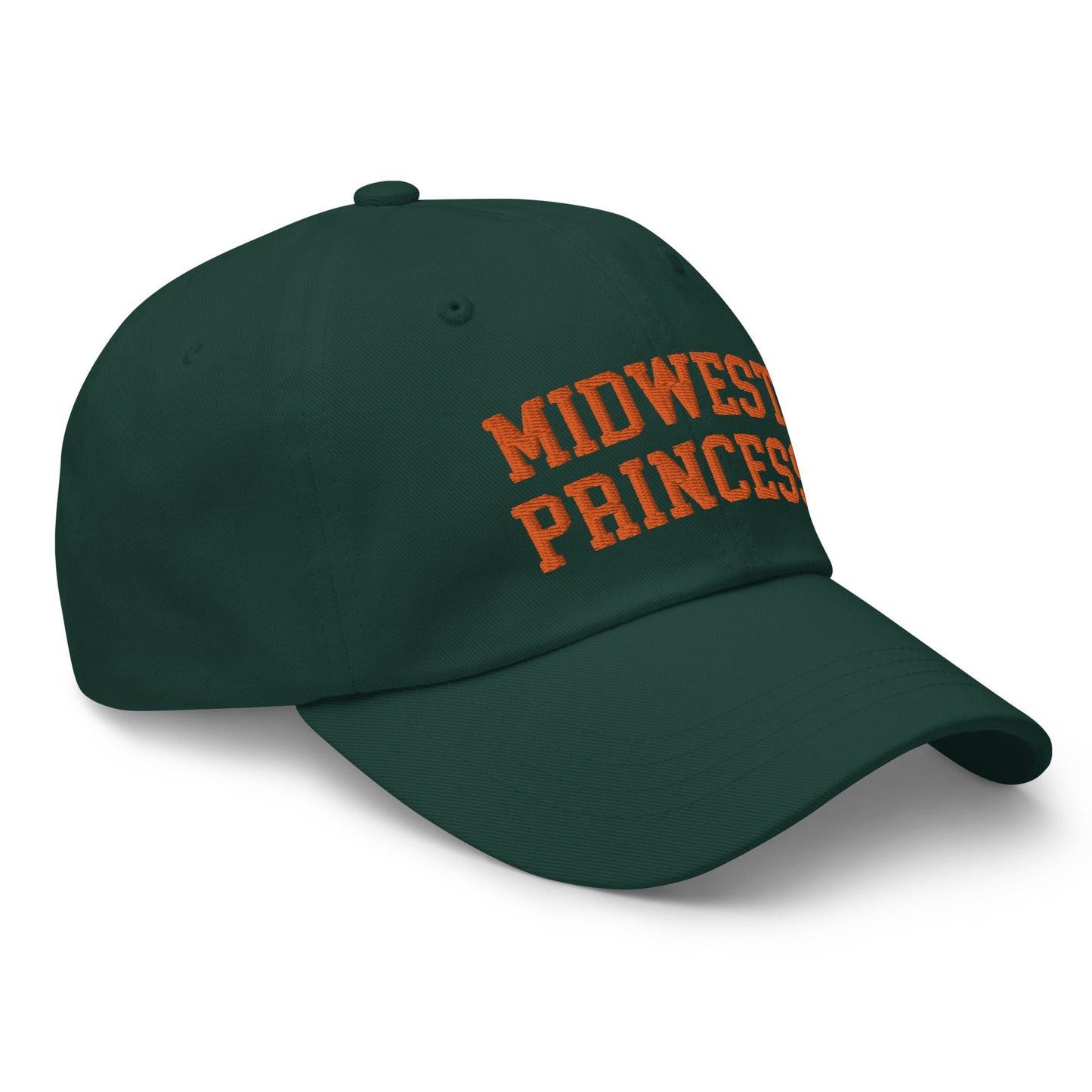 Midwest Princess Varsity Letterman Dad Hat Orange Spruce