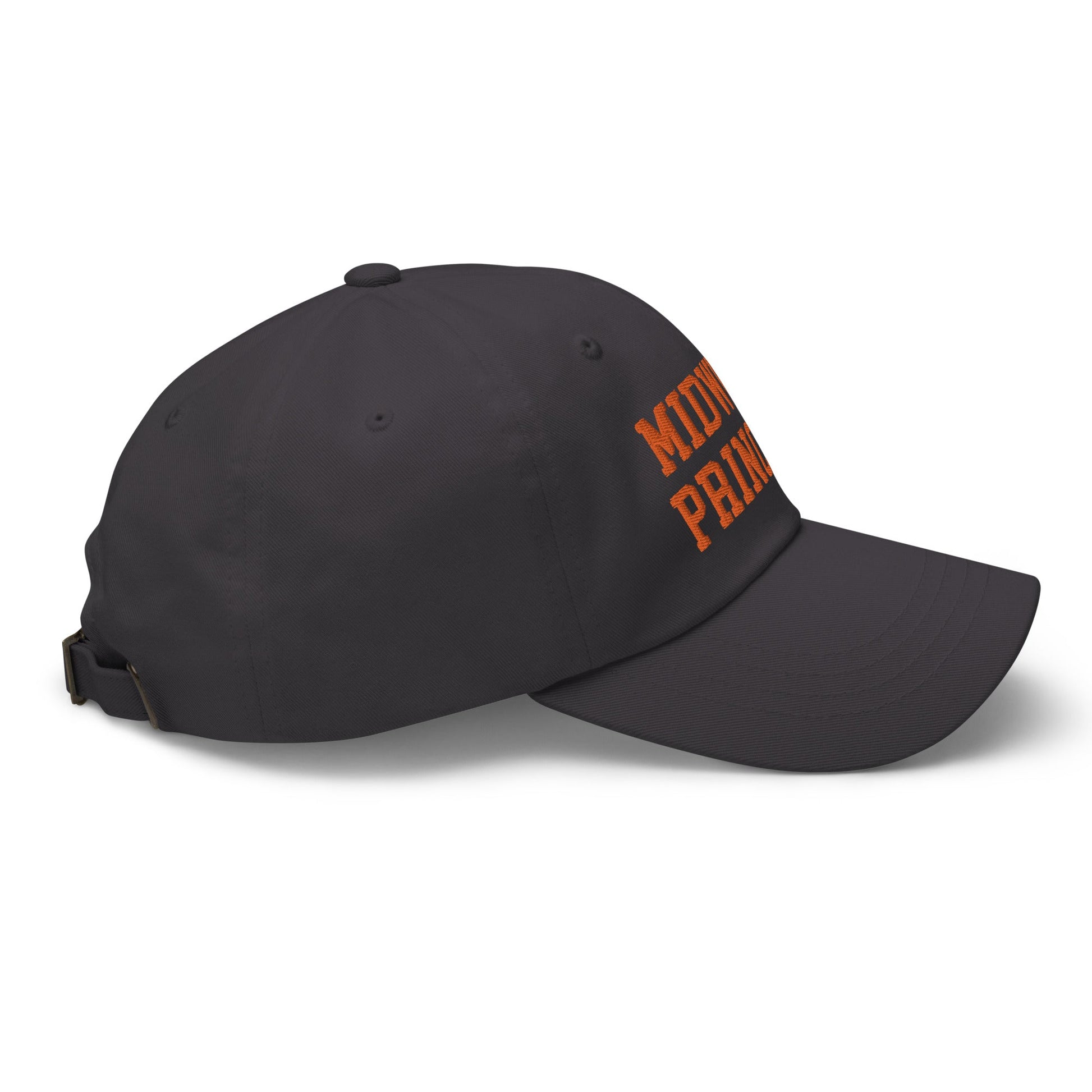 Midwest Princess Varsity Letterman Dad Hat Orange Dark Grey