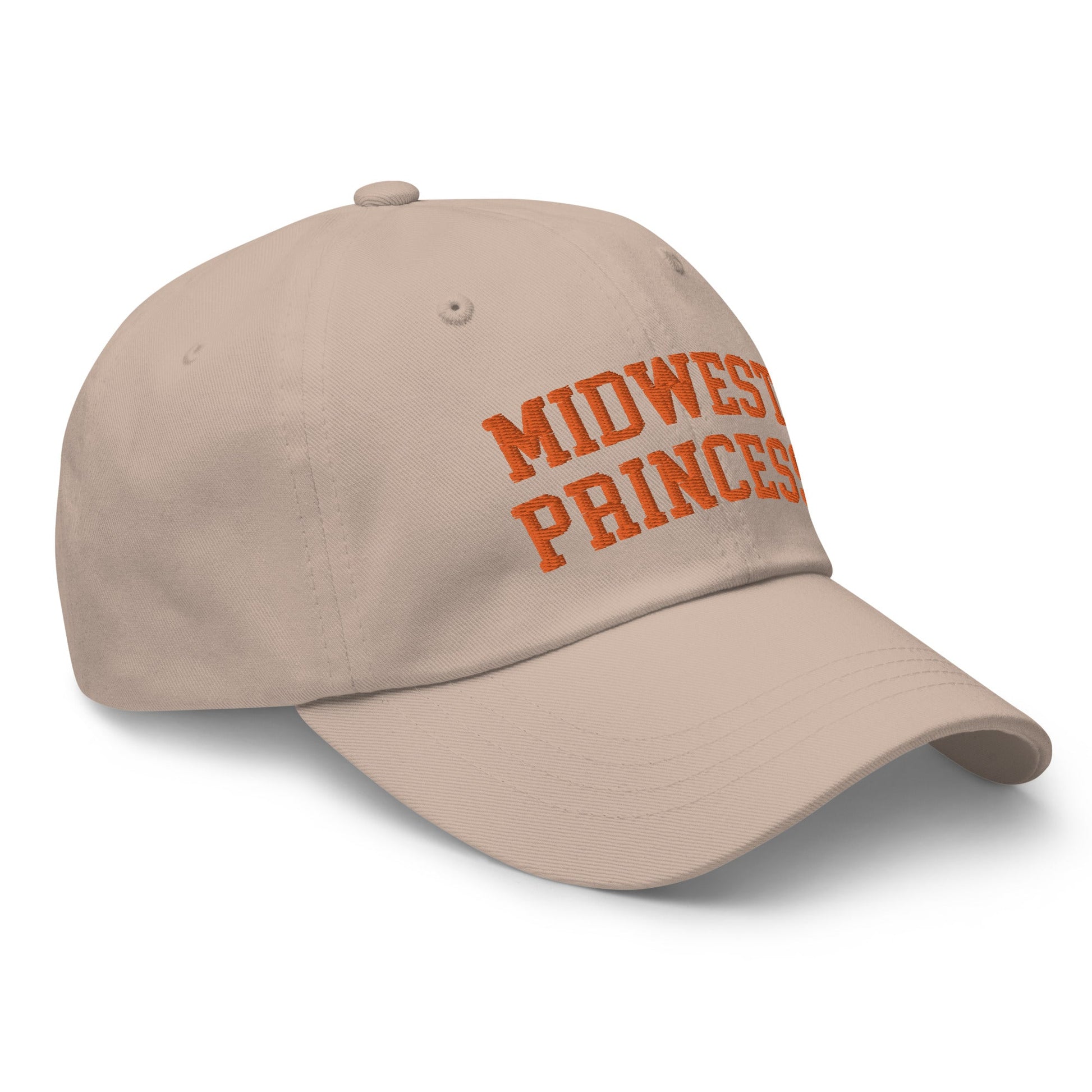 Midwest Princess Varsity Letterman Dad Hat Orange Stone