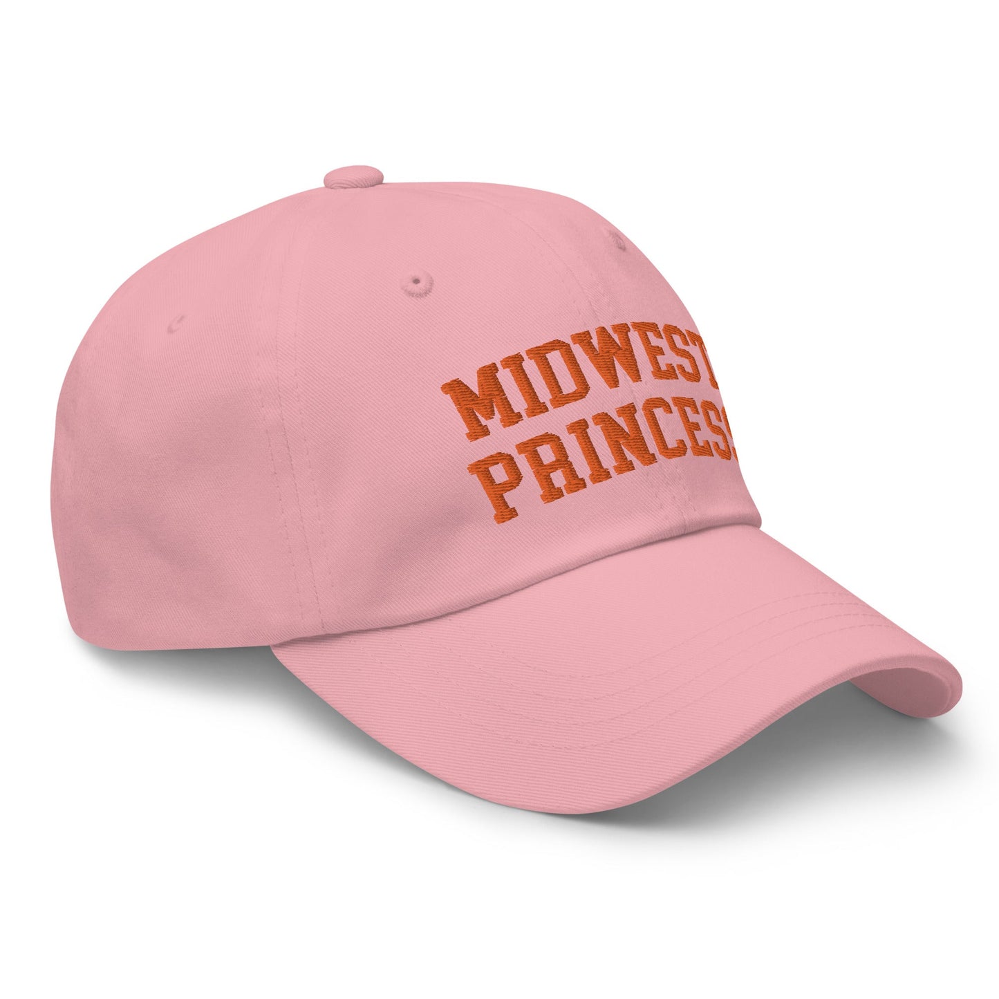 Midwest Princess Varsity Letterman Dad Hat Orange Pink