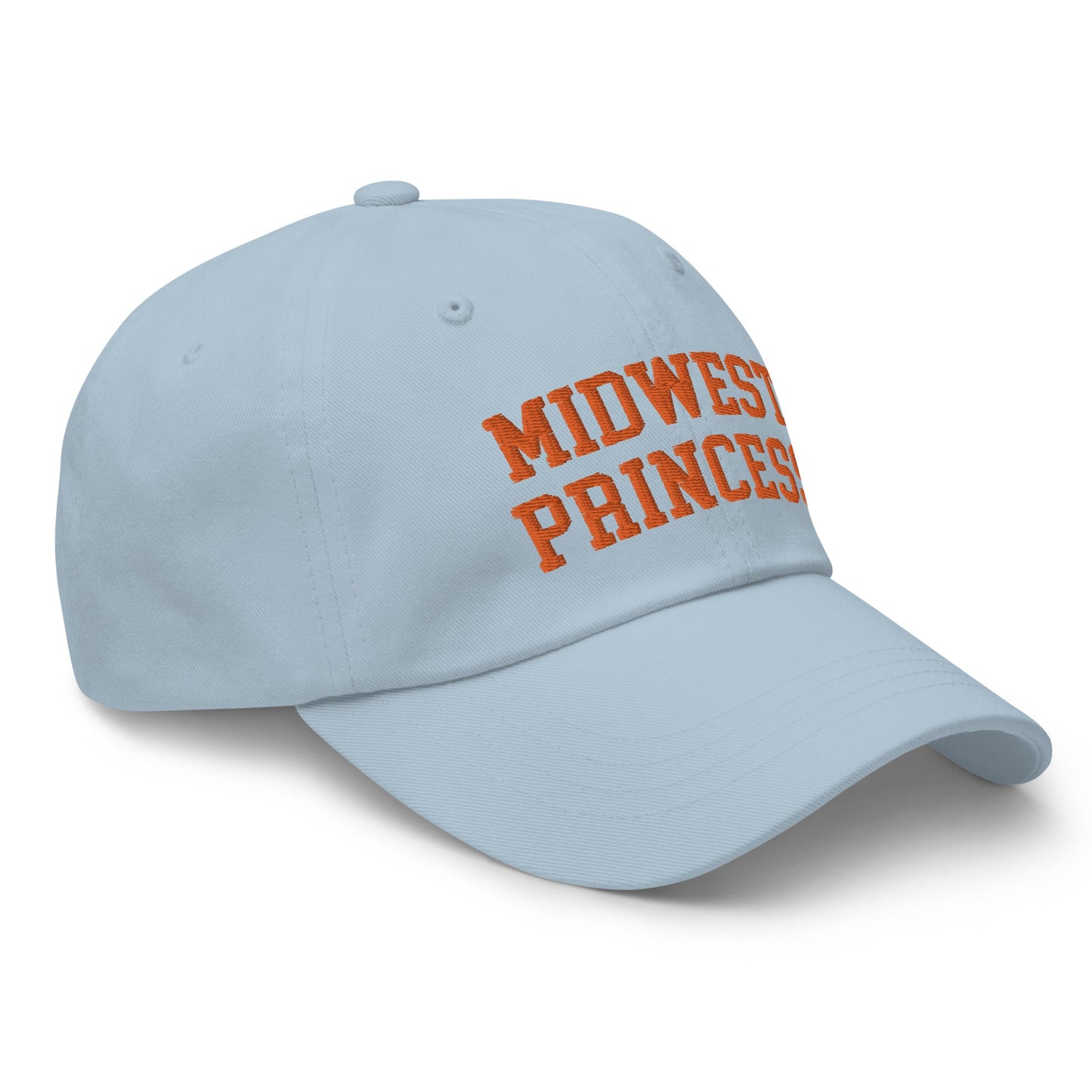 Midwest Princess Varsity Letterman Dad Hat Orange Light Blue