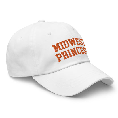 Midwest Princess Varsity Letterman Dad Hat Orange White