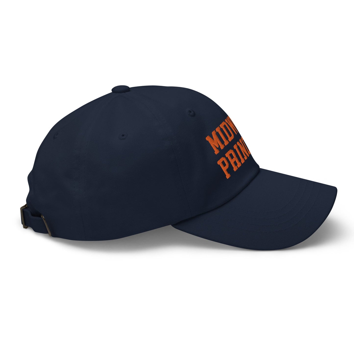 Midwest Princess Varsity Letterman Dad Hat Orange Navy