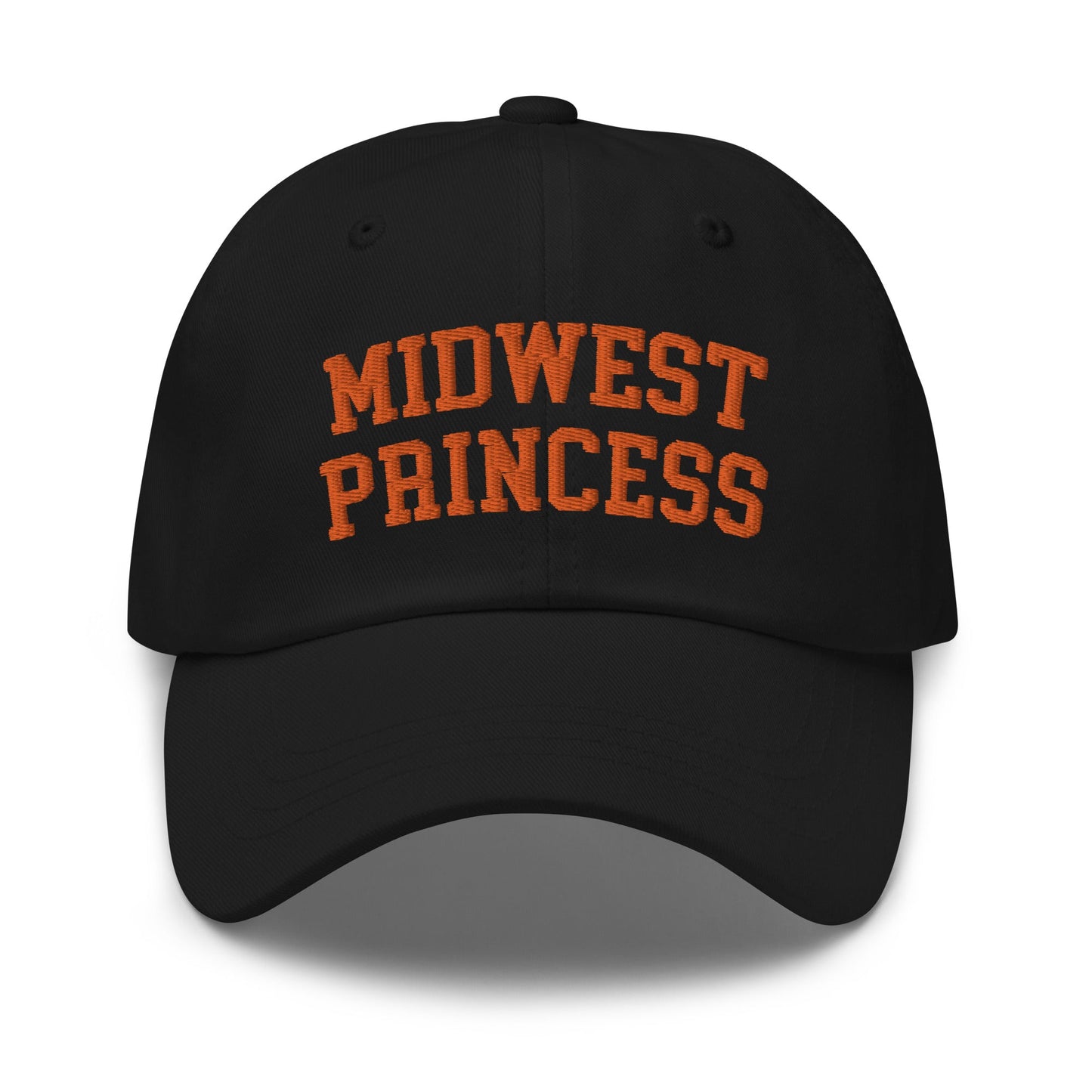 Midwest Princess Varsity Letterman Dad Hat Orange Black