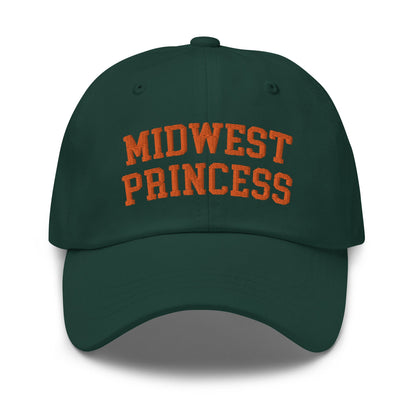 Midwest Princess Varsity Letterman Dad Hat Orange Spruce