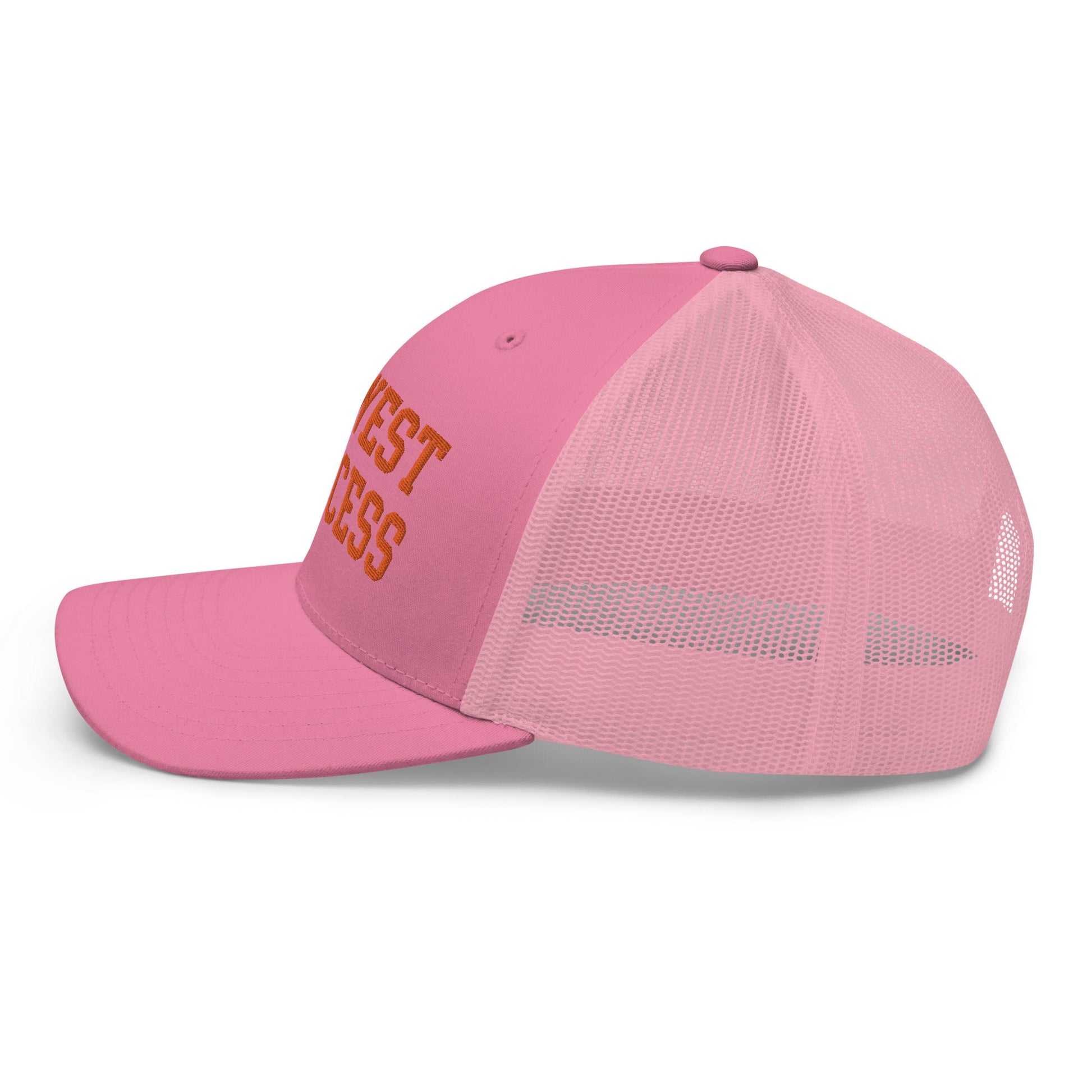 Midwest Princess Varsity Letterman Retro Trucker Hat Orange Pink