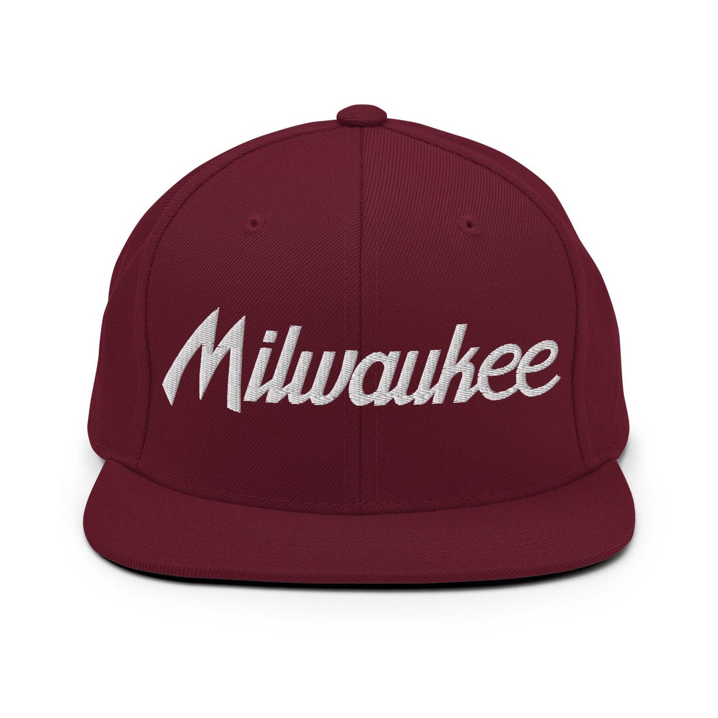 Milwaukee Script Snapback Hat Maroon