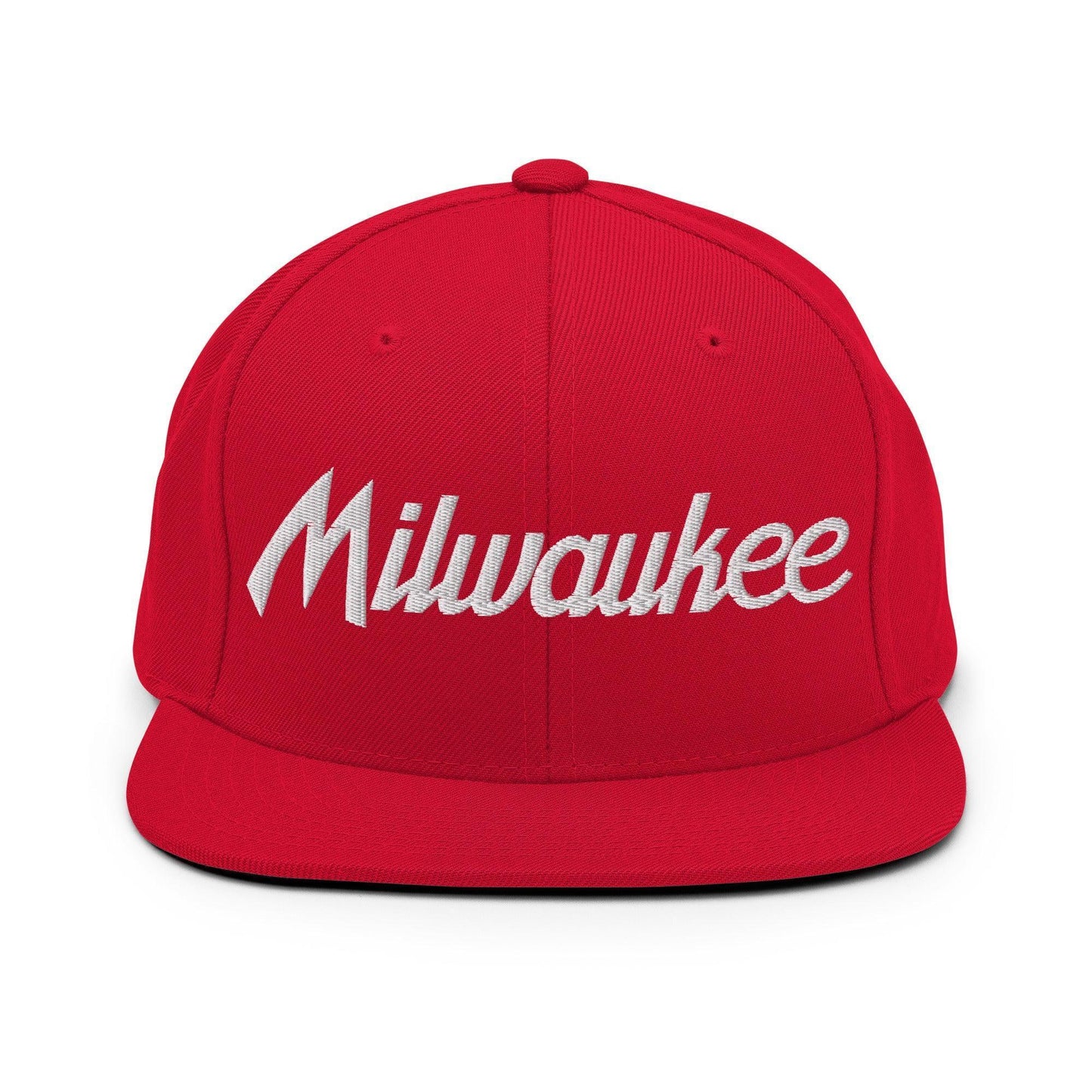 Milwaukee Script Snapback Hat Red