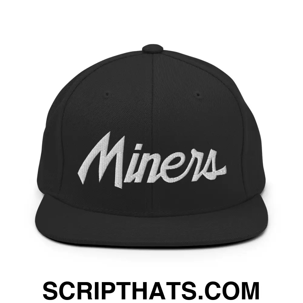 Miners School Mascot Script Snapback Hat Black