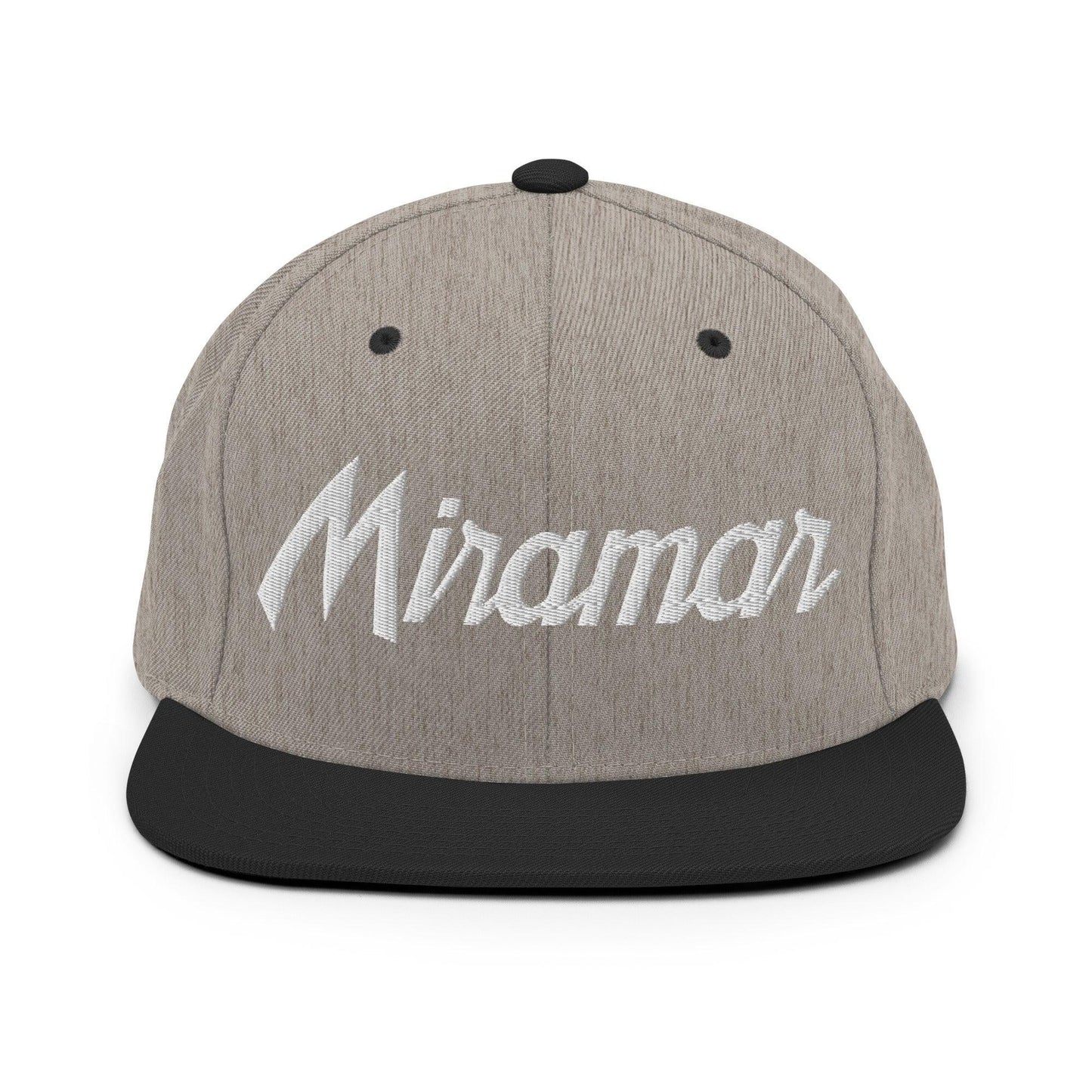 Miramar Script Snapback Hat Heather Black