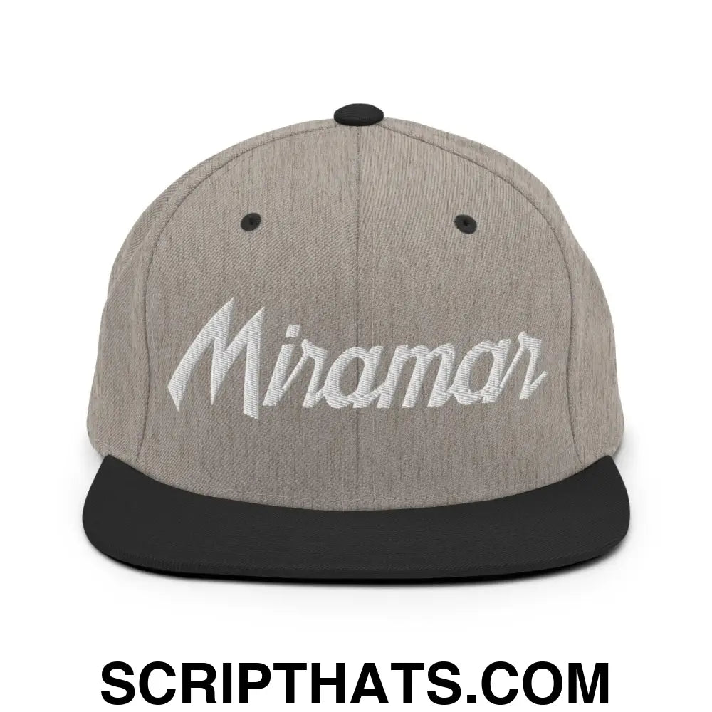 Miramar Script Snapback Hat Heather Black