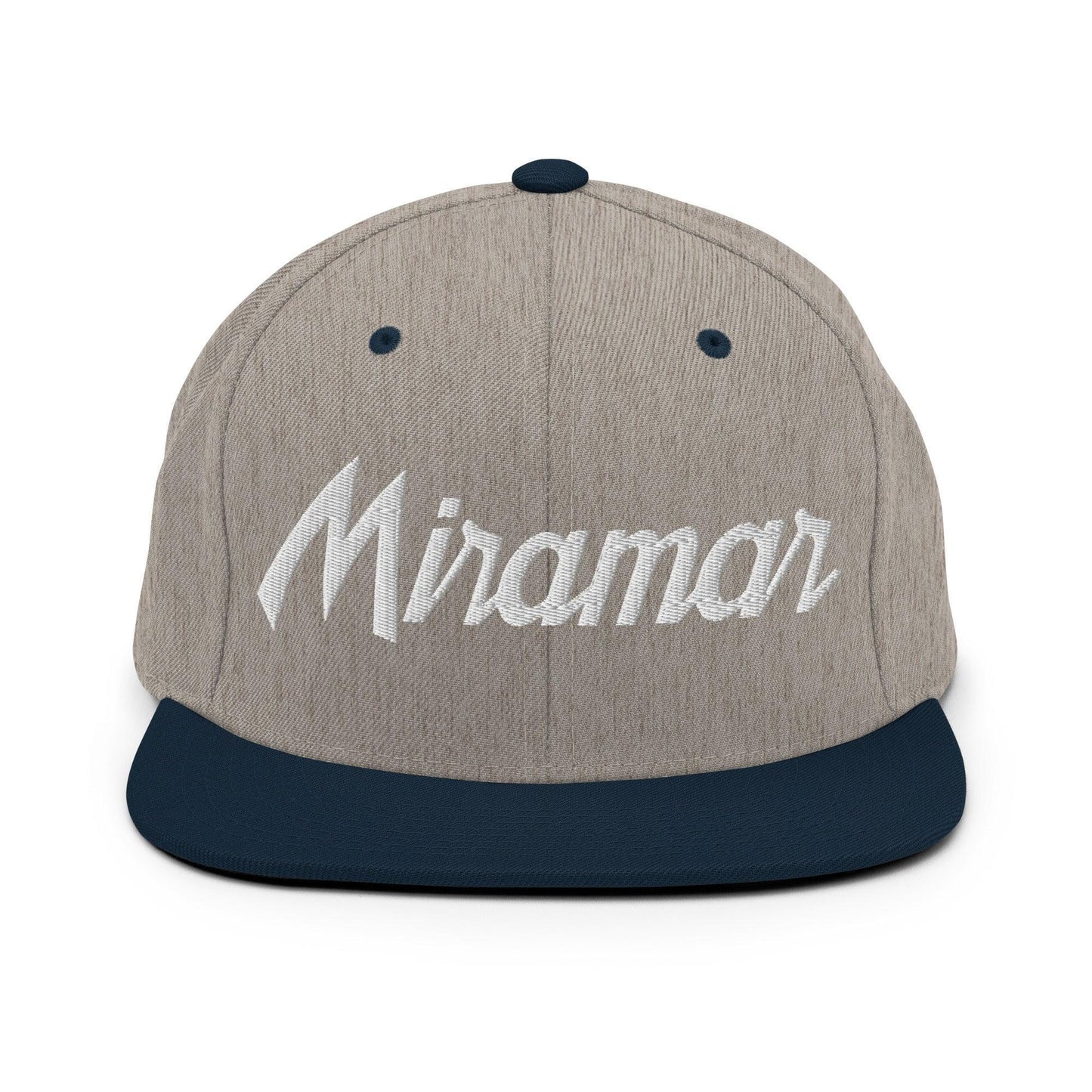 Miramar Script Snapback Hat Heather Grey Navy