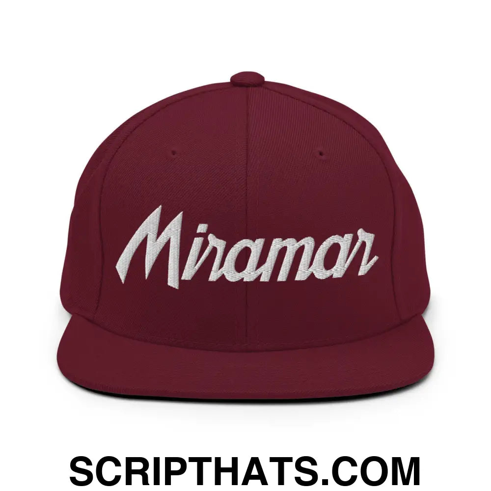 Miramar Script Snapback Hat Maroon