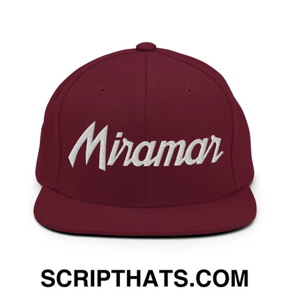 Miramar Script Snapback Hat Maroon