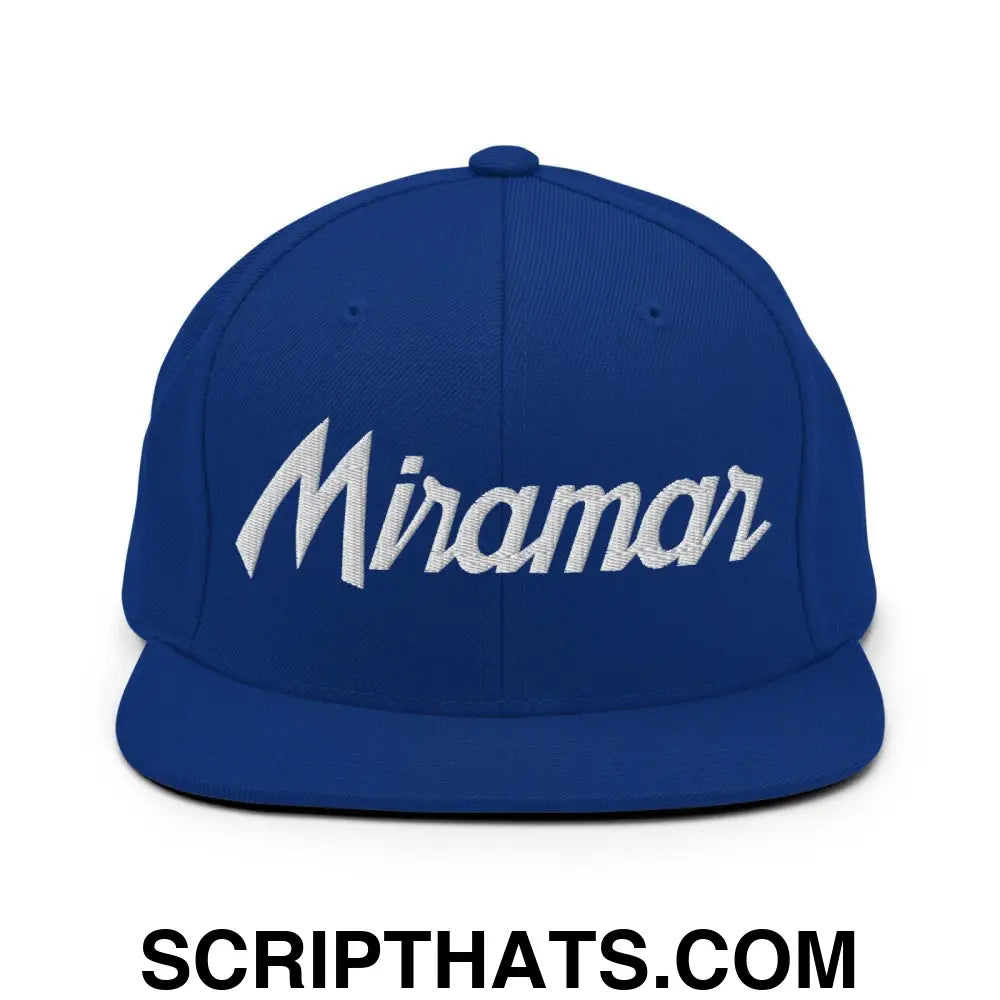 Miramar Script Snapback Hat Royal Blue