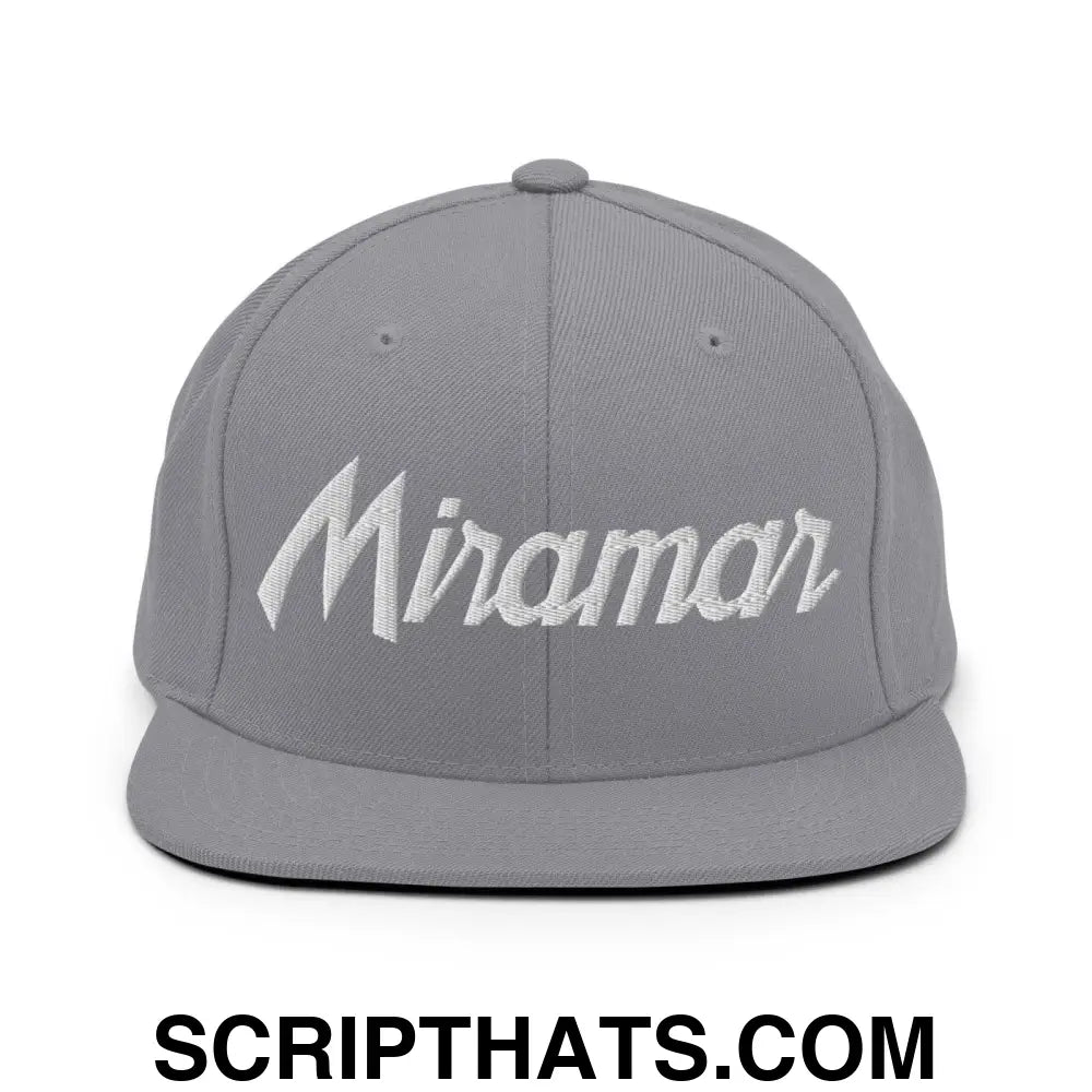 Miramar Script Snapback Hat Silver