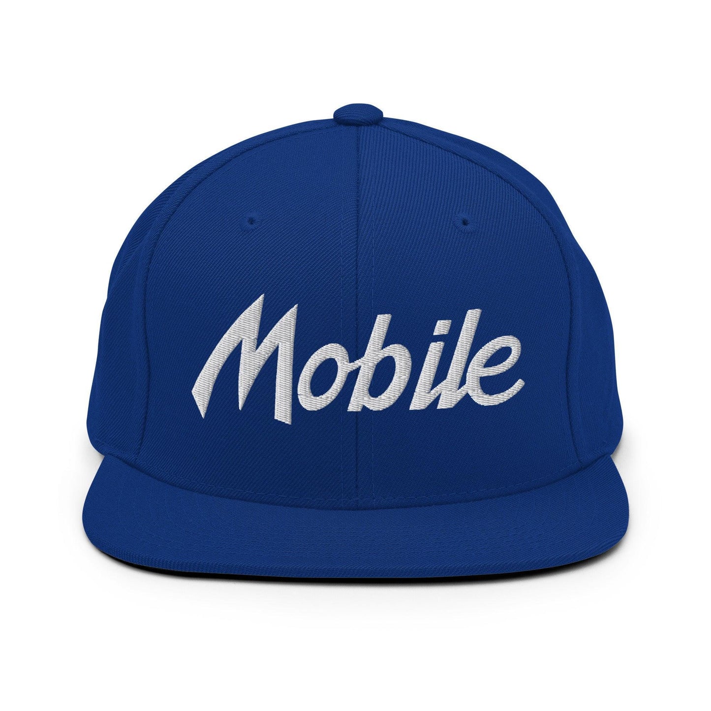 Mobile Script Snapback Hat Royal Blue