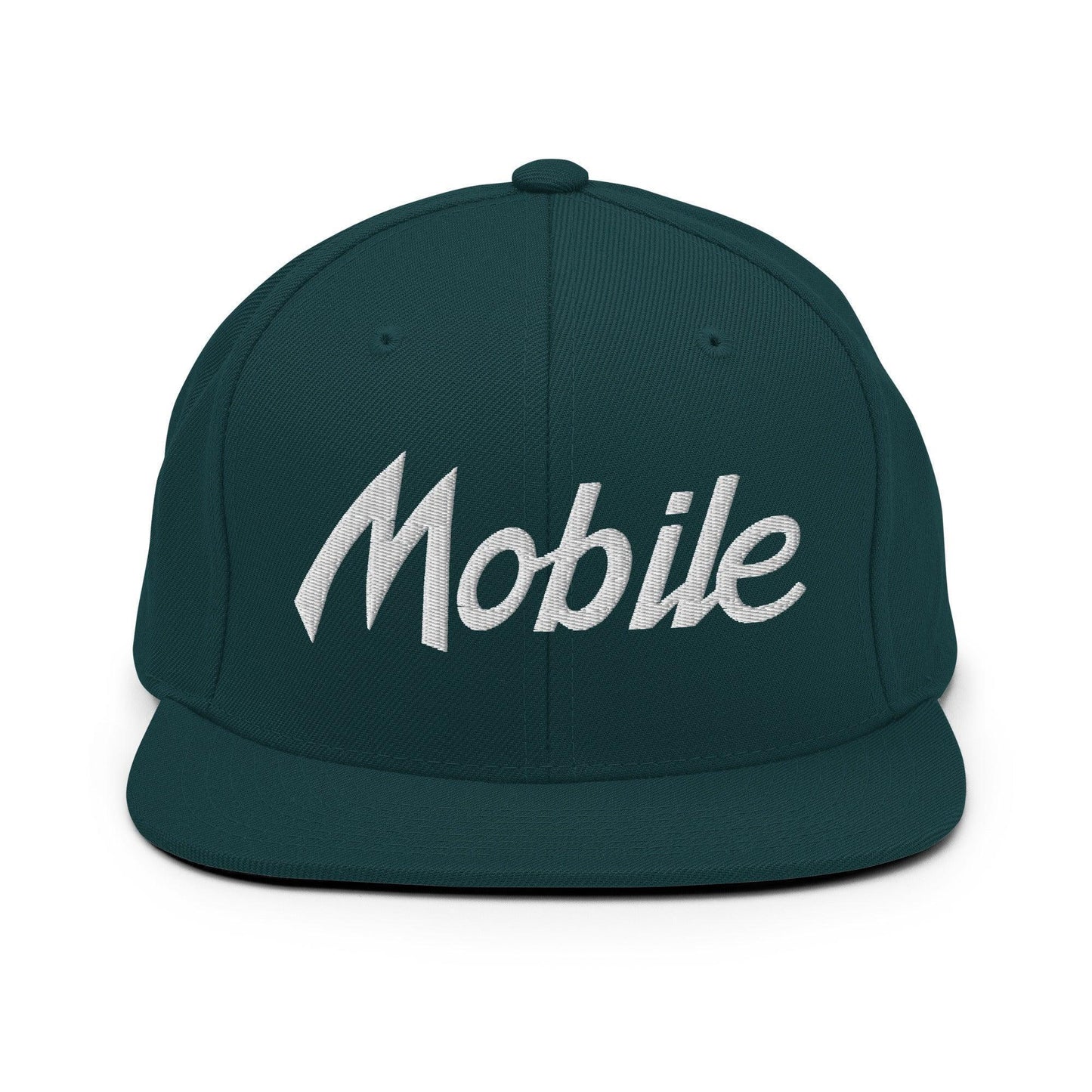 Mobile Script Snapback Hat Spruce