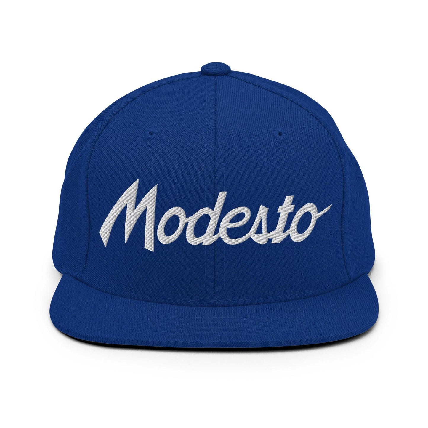 Modesto Script Snapback Hat Royal Blue