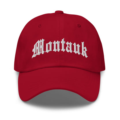 Montauk II OG Old English Dad Hat Cranberry