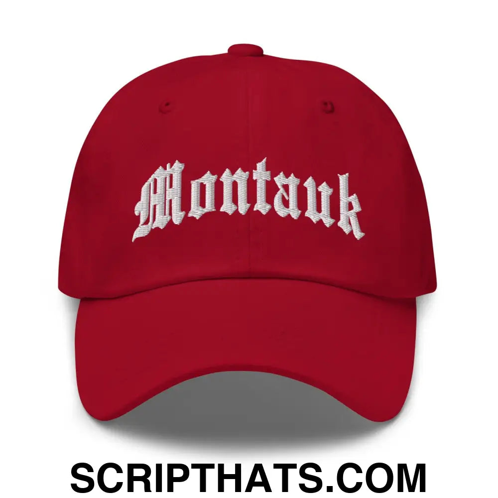 Montauk II OG Old English Dad Hat Cranberry