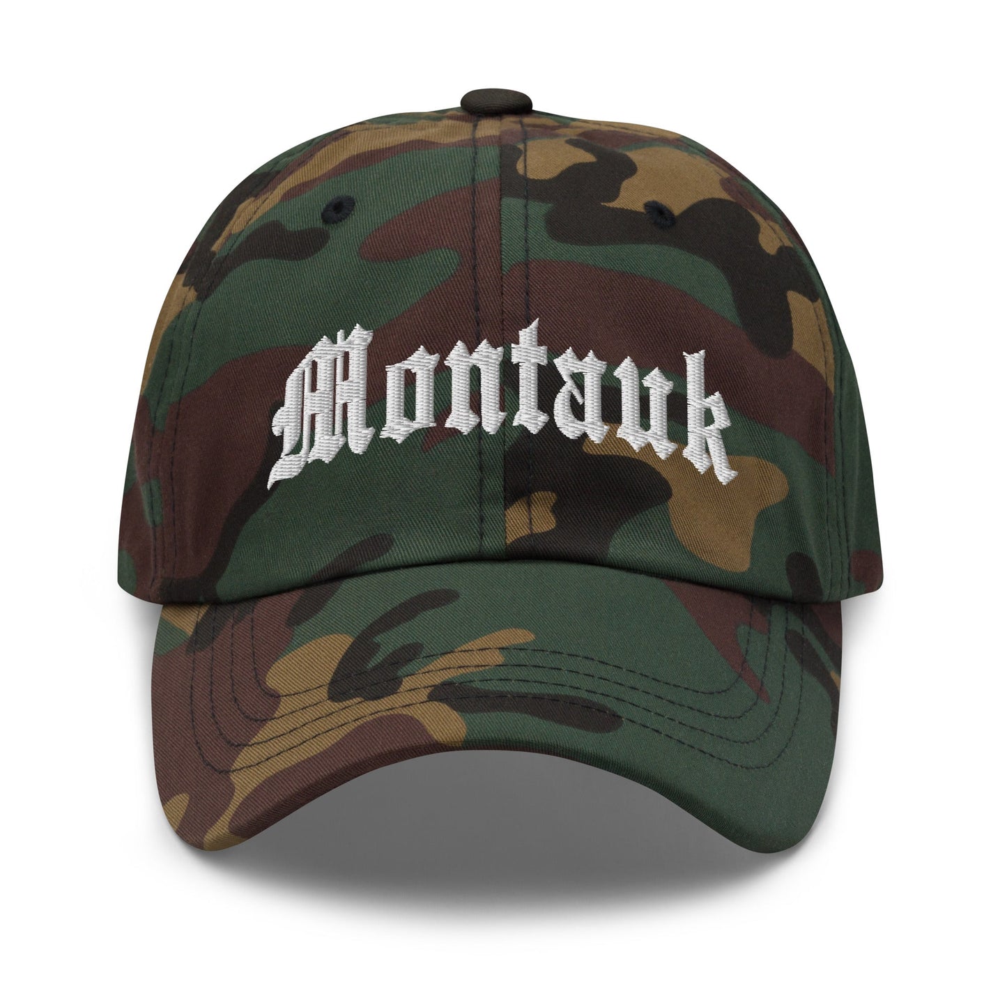 Montauk II OG Old English Dad Hat Green Camo