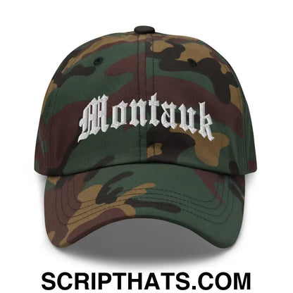 Montauk II OG Old English Dad Hat Green Camo