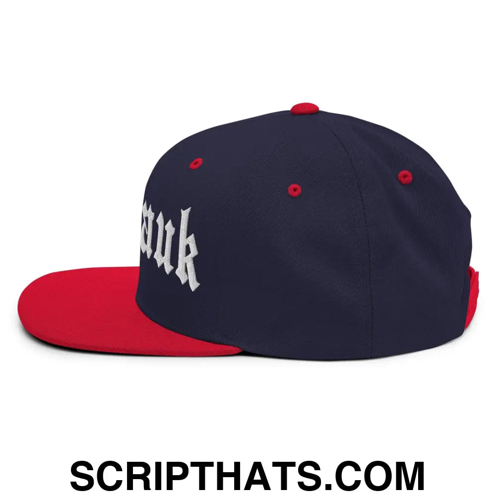 Montauk II OG Old English Snapback Hat Navy Red