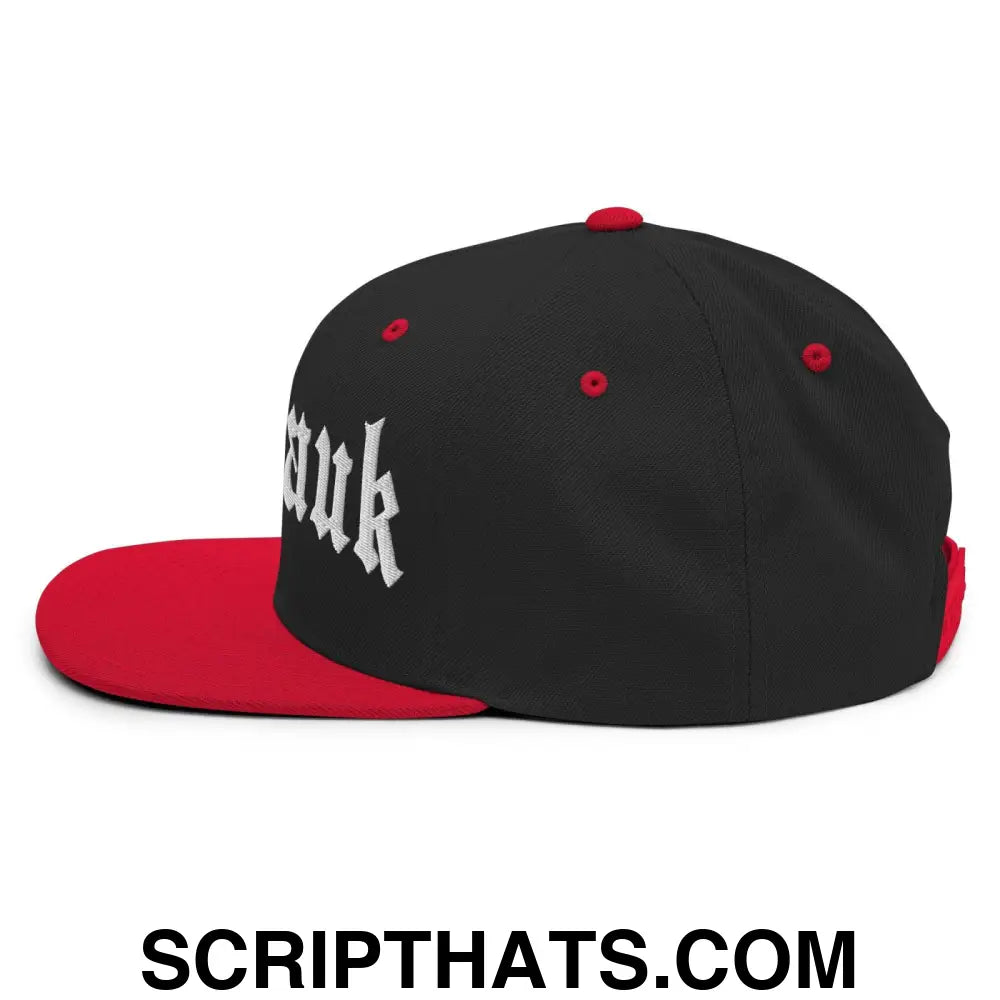 Montauk II OG Old English Snapback Hat Black Red