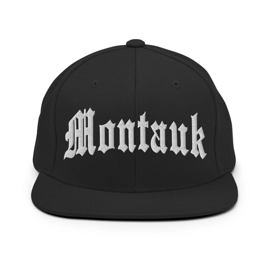 Montauk II OG Old English Snapback Hat Black