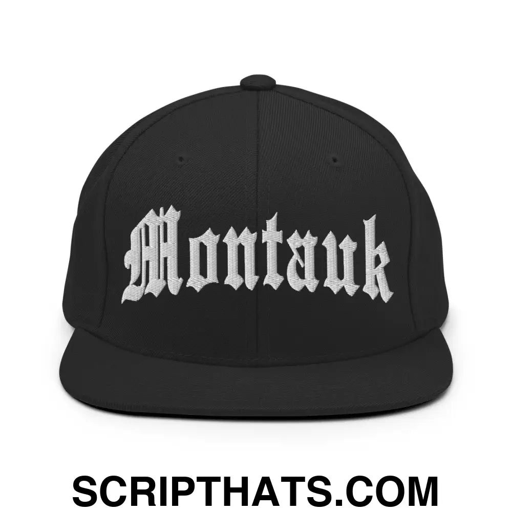 Montauk II OG Old English Snapback Hat Black