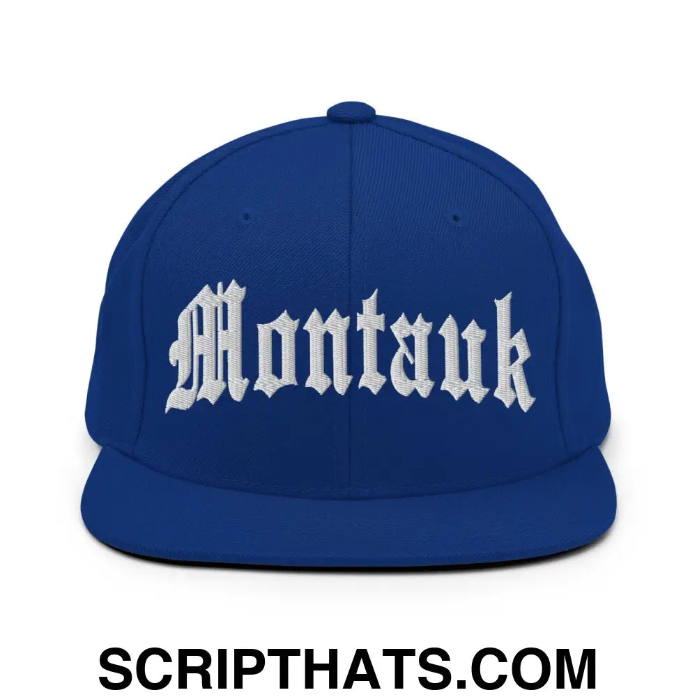 Montauk II OG Old English Snapback Hat Royal Blue