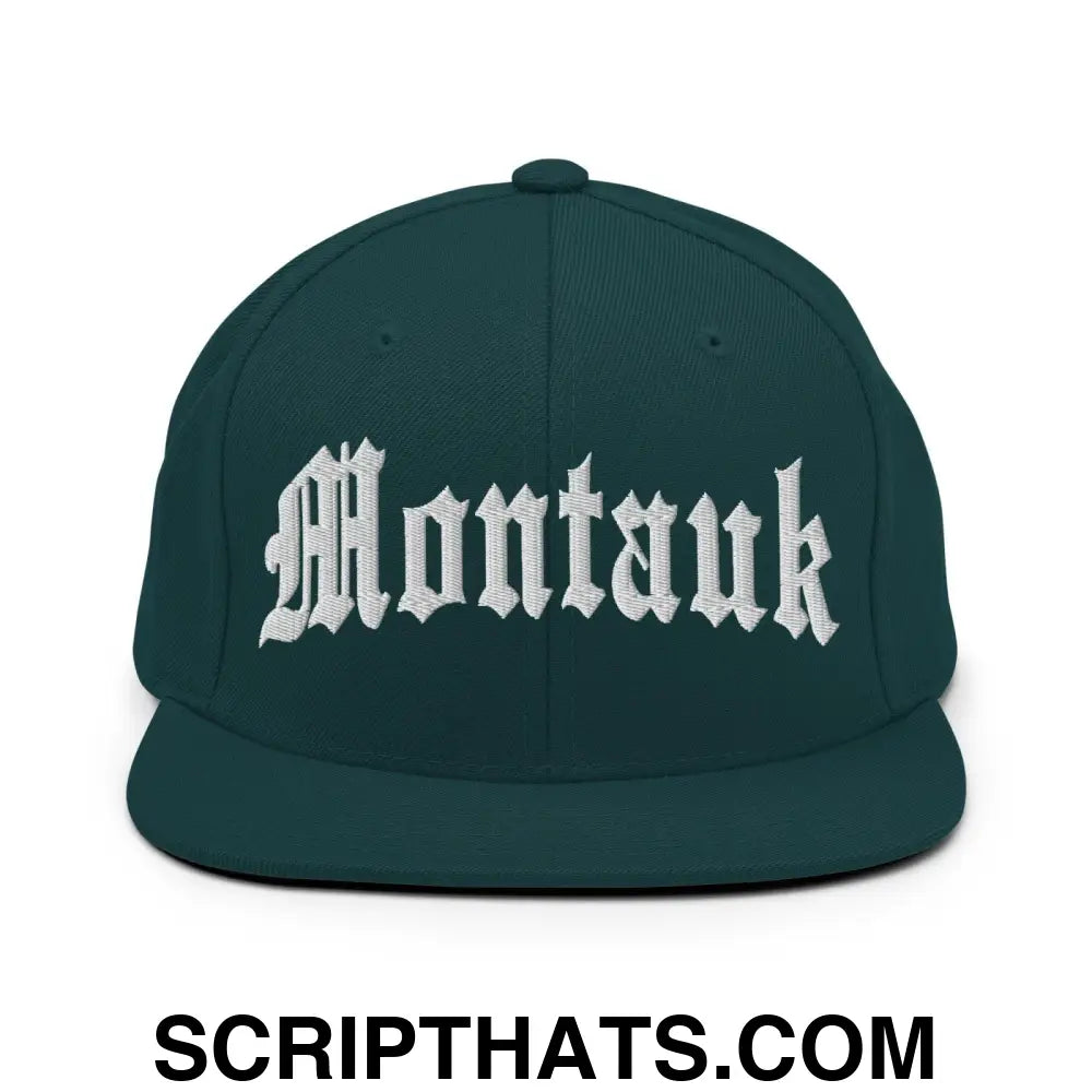 Montauk II OG Old English Snapback Hat Spruce