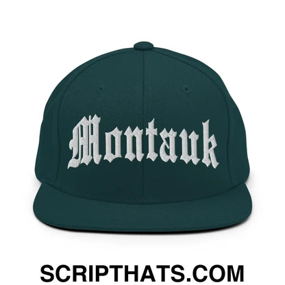 Montauk II OG Old English Snapback Hat Spruce